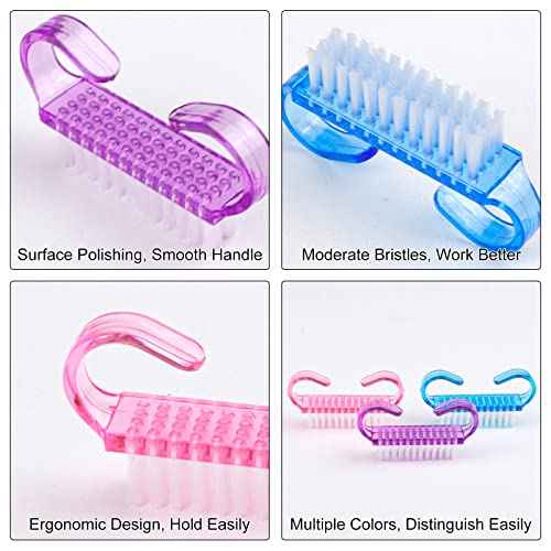 RETON 24 Pcs Handle Grip Nail Brush, Nail Brushes Fingernail Scrub Cleaning Brushes for Toes and Nails Cleaner, Pedicure Manicure Brush for Women Men Girls (Multicolor)
