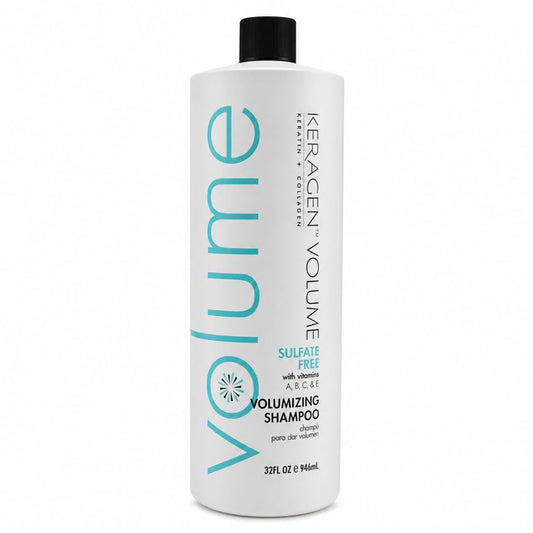 KERAGEN Sulfate-Free Volumizing Shampoo – Keratin & Collagen Blend for Fine, Color-Treated & Keratin-Treated Hair | Root Lift, Frizz Control & Structural Fortifier | Made in USA | 32 oz