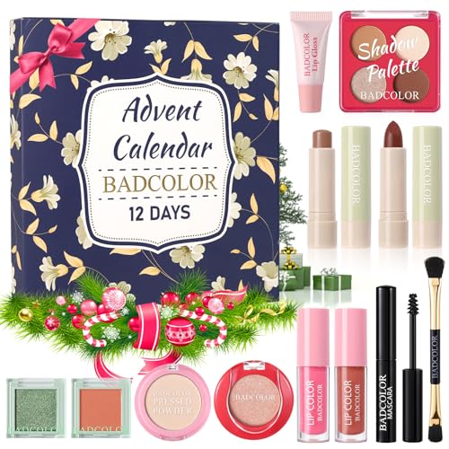 Makeup Advent Calendar 2025-12 Days Countdown Boxes Christmas Calendar Make Up Gift, Xmas Beauty & Cosmetics Surprise for Girl