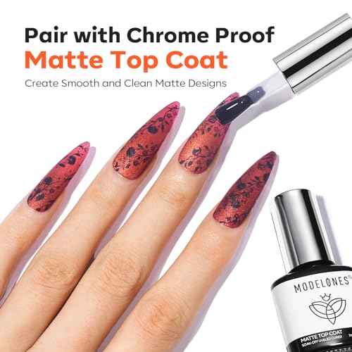 modelones 16 PCS Gel Nail Stamping Plate Set, French Tip Tool Gold Silver Pearl Chrome Powder Proof Matte Top Coat 2 Color Painting Gel Polish Nail Brush Winter Christmas Nail Art Manicure Gift Kit