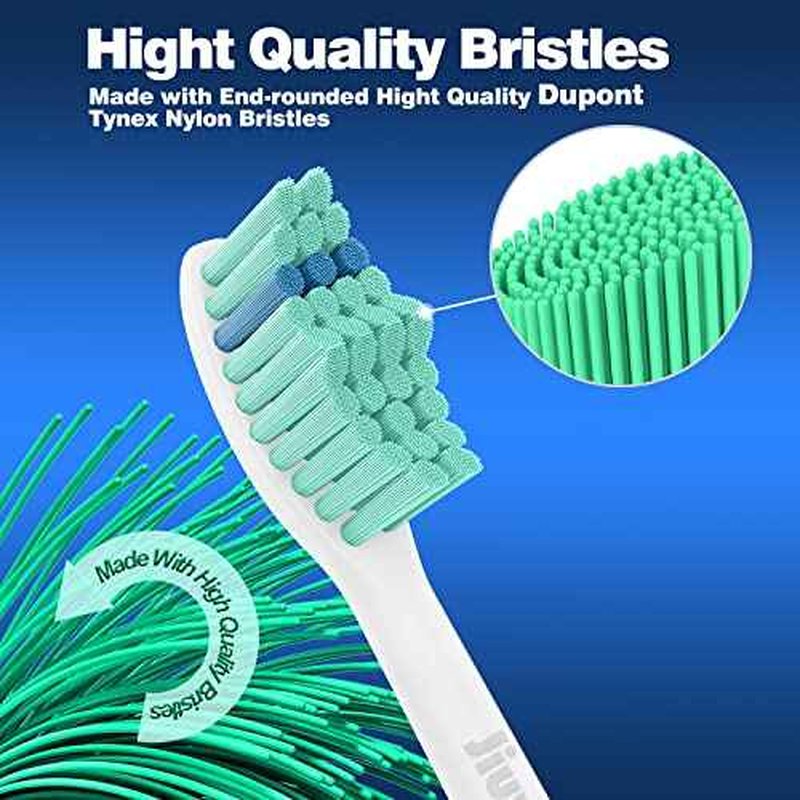 Toothbrush Replacement Heads for Philips Sonicare E-Series, Essence, Elite, Advance, CleanCare Screw-on Electric Toothbrush Heads HX7022/66, 6 Pack