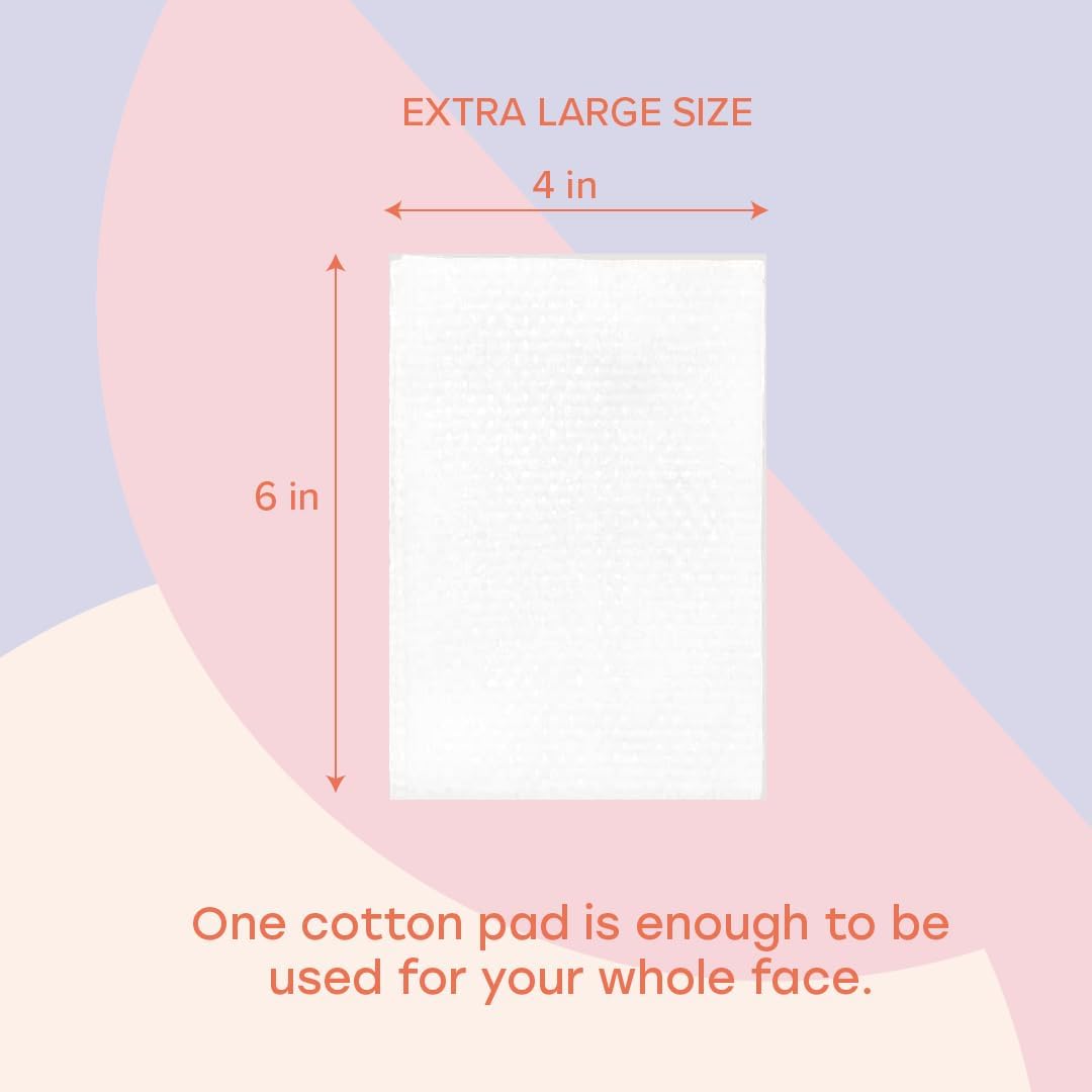Naked Cotton Classic Pads - Premium 100% Unbleached Cotton for Toner, Makeup Removal & Masks | Lint-Free, Extra Soft (100 Count)