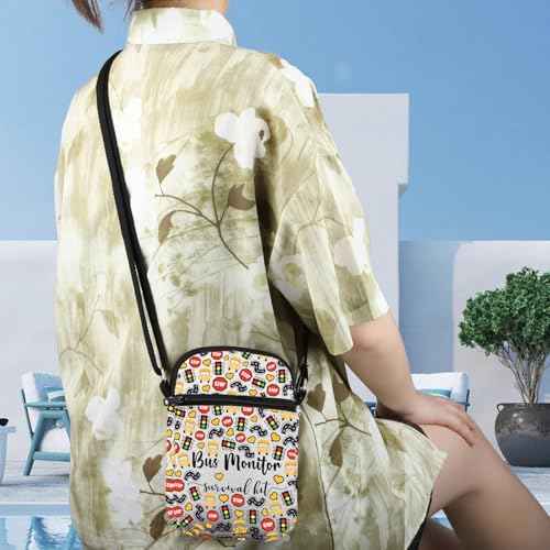 WCGXKO Bus Monitor Gift Bus Monitor Survival Kit Zipper Crossbody Purses Bag Messenger Bag (Bus Monitor CR)