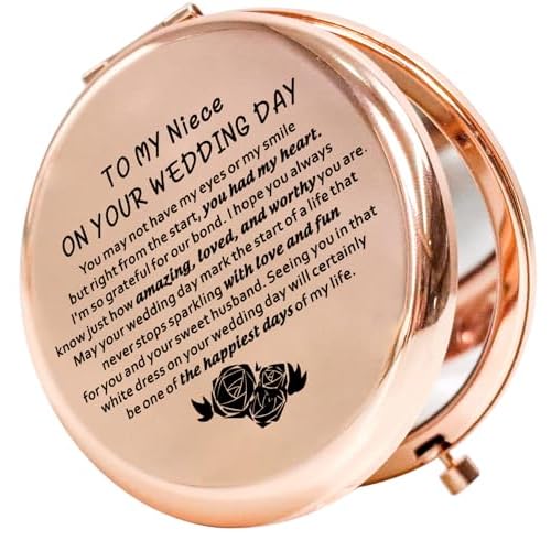 WSNANG to My Niece On Her Wedding Day Gift Niece Wedding Makeup Mirror Bridal Shower Gift for Niece from Aunt Bride Gift (NieceWedding Mirror)