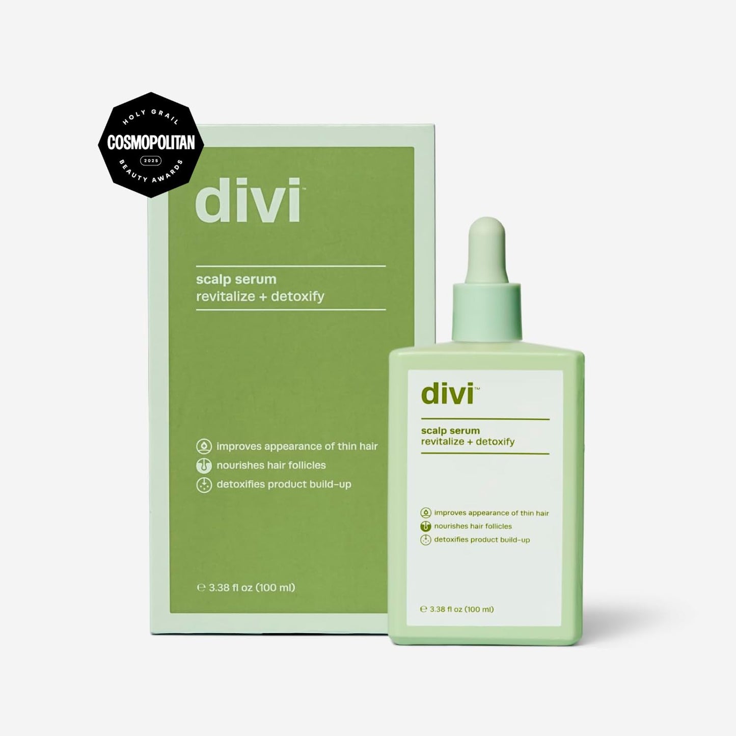 Divi Hair Scalp Serum for Women and Men - Revitalize and Balance Your Scalp - Improves Appearance of Thinning Hair, Nourishes the Scalp and Helps Remove Product and Oil Buildup, 100ml