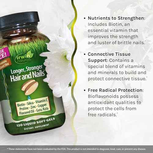Irwin Naturals Longer, Stronger Hair and Nails - 120 Liquid Softgels, 2 Pack - Promotes Vibrant Shine Texture & Strength - 120 Total Servings