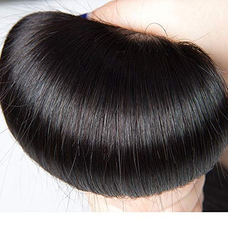 Straight Human Hair Bundles 14 16 18 Inches Brazilian 100% Unprocessed Virgin Hair Weave Bundles Human Hair Straight Weft Natural Black Color Hair Extensions for Women