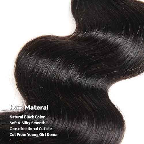 15A Raw Human Hair Bundles Body Wave Human Hair,Triple Lifespan Indian Virgin Hair,No Tangle Shedding,Multiple Washes Keep Texture Silky Soft (1 Bundle Natural Color, 18 Inch)