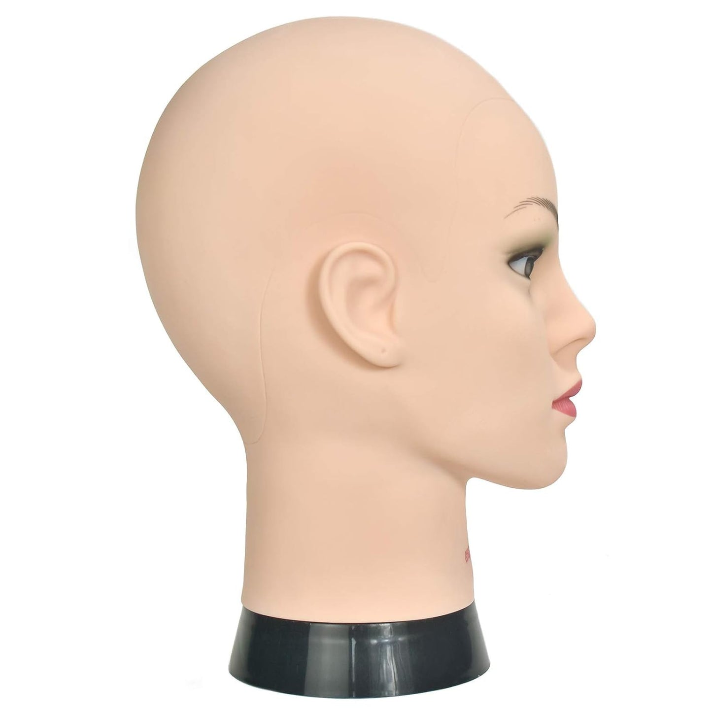 Professional Cosmetology Mannequin Head - Female Bald Wig Display, Hat & Glasses | Includes Clamp