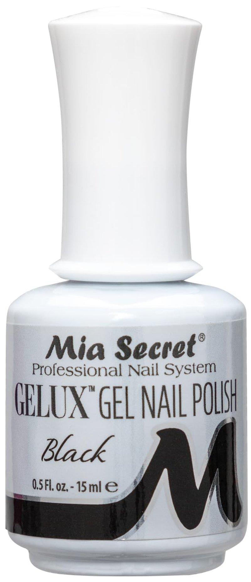 Mia Secret Gelux Soak-off Gel Nail Polish - Black - Cured with Nail Lamp - Long-lasting Gel Nail Polish for UV Lamp