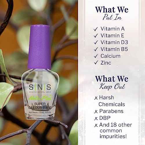 SNS Base Coat Nail Polish for Nail Dip Powder, Super Gelous Base - Long-Lasting & Fast-Drying Nail Strengtheners Gel Base for Premium Colors - Low Odor & No UV Lamp Required - 0.5 oz.