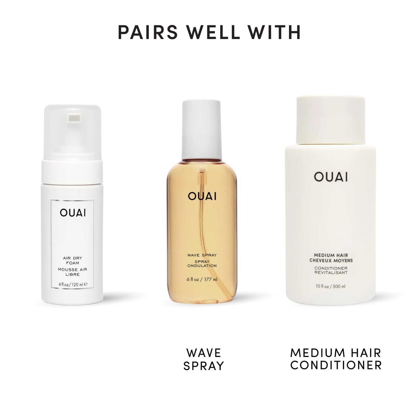 OUAI Air Dry Foam - Hair Mousse for Curly Hair & Beach Waves - Conditioning & Detangling With Kale and Carrot Extract - Paraben, Phthalate and Sulfate Free (4 Oz)