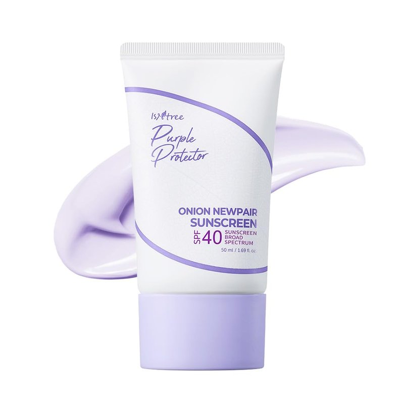 ISNTREE Onion Newpair Sunscreen SPF 40 - Hydrating Purple Sun Protector | 50ml | Evens Skin Tone