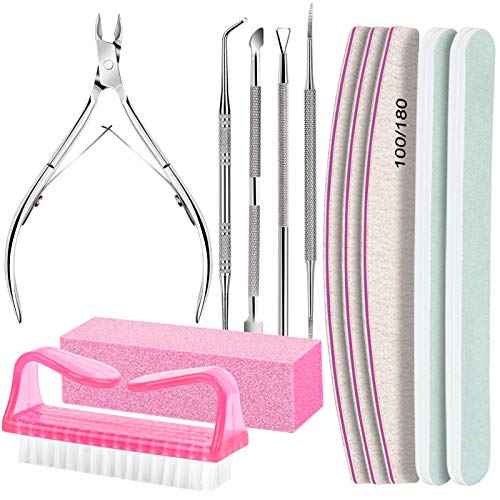 FANDAMEI Nail Care Kit, Nail Files 100/180, Nail Buffer Block, Cuticle Nippers, Cuticle Trimmer, Cuticle Pusher, Nail Tools, Nail Kit, Pedicure & Manicure Tools, Nail Prep Kit, Manicure Kit for Women