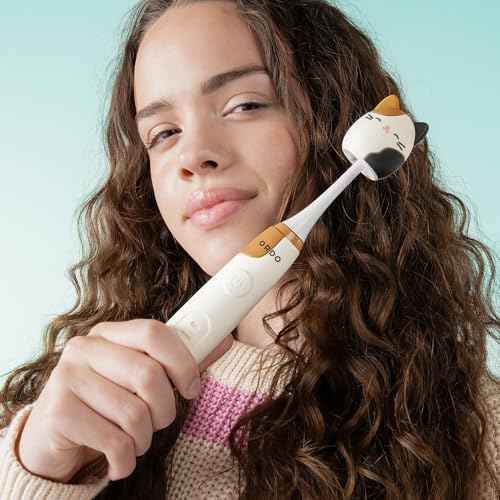 ORDO Squishmallows Electric Toothbrush, Sonic Toothbrushes for Kids, Rechargeable, 3 Brushing Modes, Over 5 Weeks Battery Life Extra Brush Head Included, Gift for Kids Aged 4 Years and Up, Cam