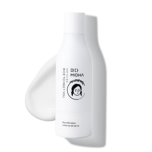 MIDHA Rice Milk Lotion 6.76fl.oz (200ml) with rice extract and rice water Facial moisturizer quick absorption and non sticky hydrating effect