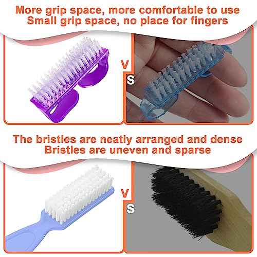 8 PCS Nail Brush for Cleaning Fingernails, Handle Grip Nail Scrubber Brush, Cleaner Brushes Manicure Tools Scrub Brushes Kit, Toenail Brush To Clean Under Nails Pedicure Foot Small Brush Women Men