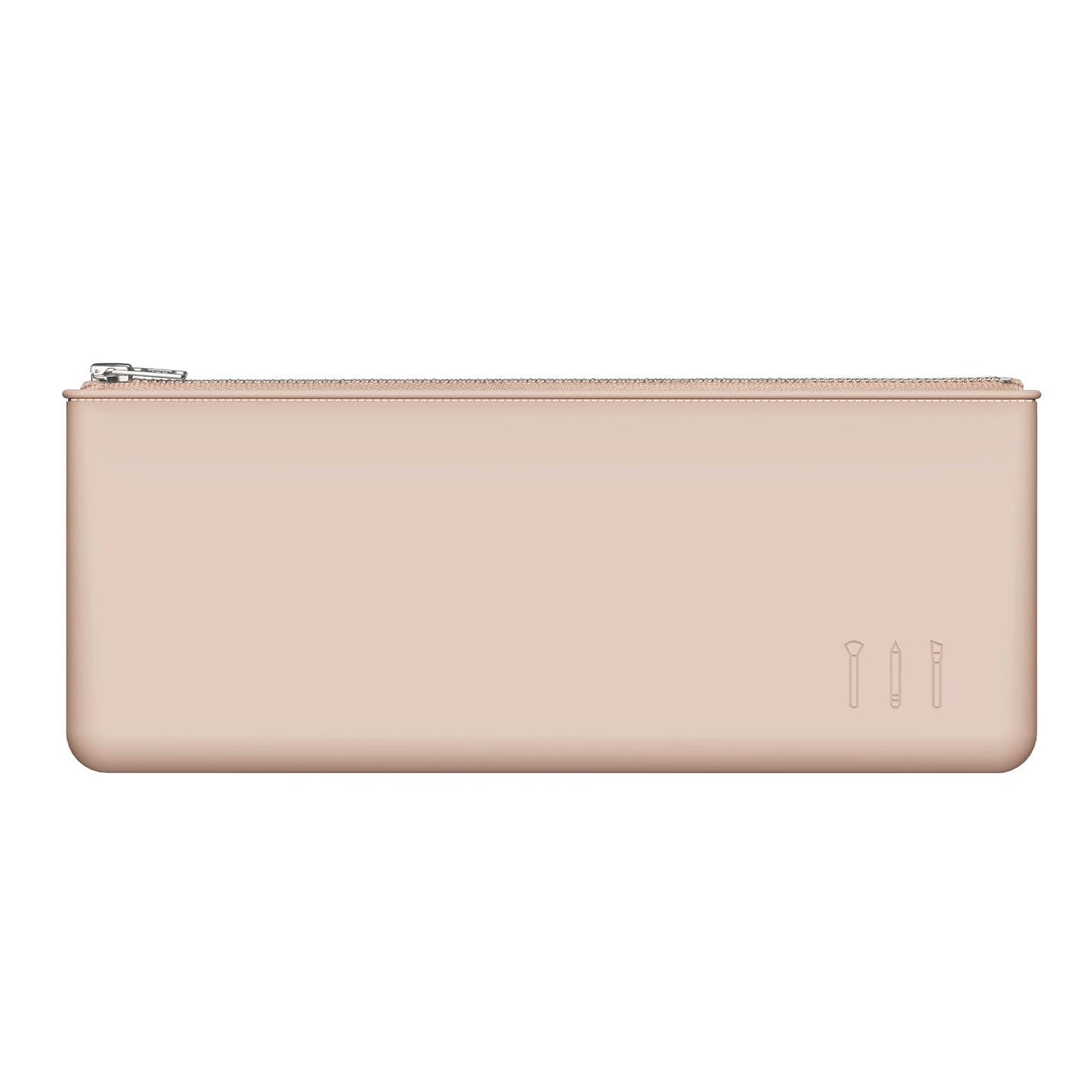 FERYES Silicone Makeup Brush Bag – Elegant Cosmetic Brushes Pouch Bag with YKK Zipper, Travel Makeup Tools Organizer Bag -Light Brown