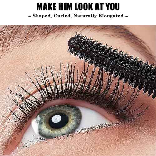 4D Silk Fiber Lash Mascara Waterproof - Stocking Stuffers Gifts for Women Natural Long Lasting Mascara Black Volume and Length, Christmas Xmas Presents Gifts for Girls