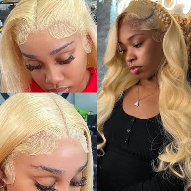 613 Lace Front Wig Human Hair 13x4 HD Transparent Lace Frontal Wigs for Women 10A Straight Blonde Lace Front Wigs Glueless Pre Plucked With Baby Hair 22 Inch 613 Blonde Lace Front Wig 150% Density