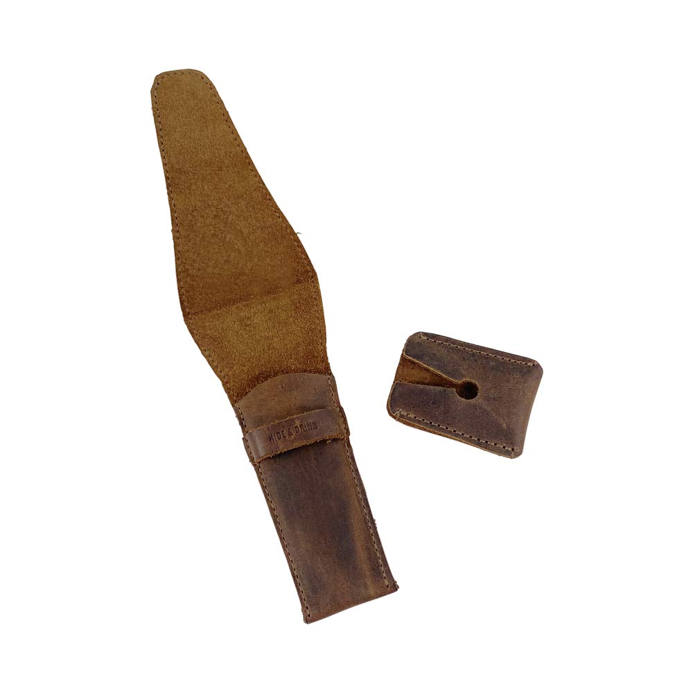 Hide & Drink, Leather Safety Razor Case & Razor Head Protective Sheath - Personal Care Essentials - Handmade