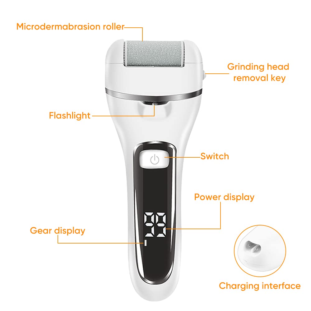 Electric Foot Callus Remover, Foot Polisher for Feet with Rechargeable Waterproof Professional Pedicure Kit, Black, 20 Count (Pack of 10)
