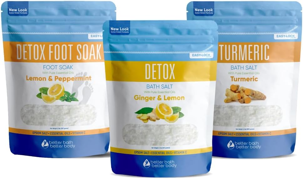 Detox Bath Bundle | 3-Pack Detoxifying Soaks with Epsom Salt & Essential Oils - 2 Lbs Each