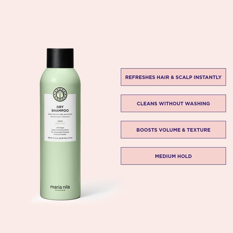 Maria Nila Dry Shampool, Freshens up Greasy Hair, Adds Volume to Fine Hair, 100% Vegan & Sulfate/Paraben free, 5.5 Oz / 209 m