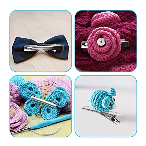 70 Pcs Alligator Hair Clips, 3 Sizes Oversized Metal Silver Hair Bow Clips Single Prong Hairdressing Salon Hair Grip DIY Accessories Hairpins for Women Bows Making Crafts (3.9-2.2-1.8 inch)