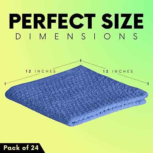 Elaine Karen Multicolored Washcloths Set Multipurpose Cotton Washcloths, Bathroom Wash Cloths for Face and Body, Utility Rags - Soft and Absorbent, Washable - 12 x 12 Inches (24 Pack)