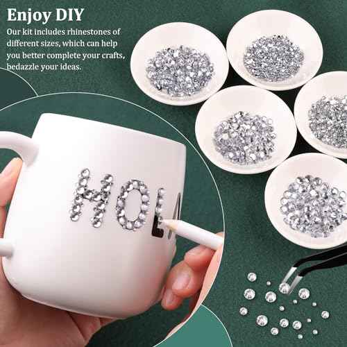 Resin Rhinestones for Crafting with B7000 Jewelry Glue, 1 Box Clear Flatback Crystals with 3Pcs 10ml Glue for Bedazzling Crafts DIY Nail Art Makeup£¬Non Hotfix Gems for Clothing Shoes
