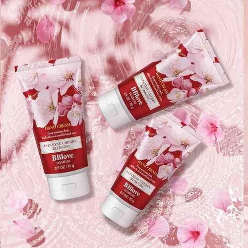 Hand Cream Moisturizing Gift Set-3PCS x 2.5oz Japanese Cherry Blossom, Natural Ingredients, Long-Lasting Moisture,Thoughtful Presents, Ideal as Gifts for Birthday Mother's Day Gift
