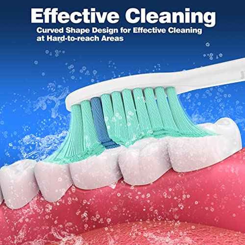 Toothbrush Replacement Heads for Philips Sonicare E-Series, Essence, Elite, Advance, CleanCare Screw-on Electric Toothbrush Heads HX7022/66, 6 Pack
