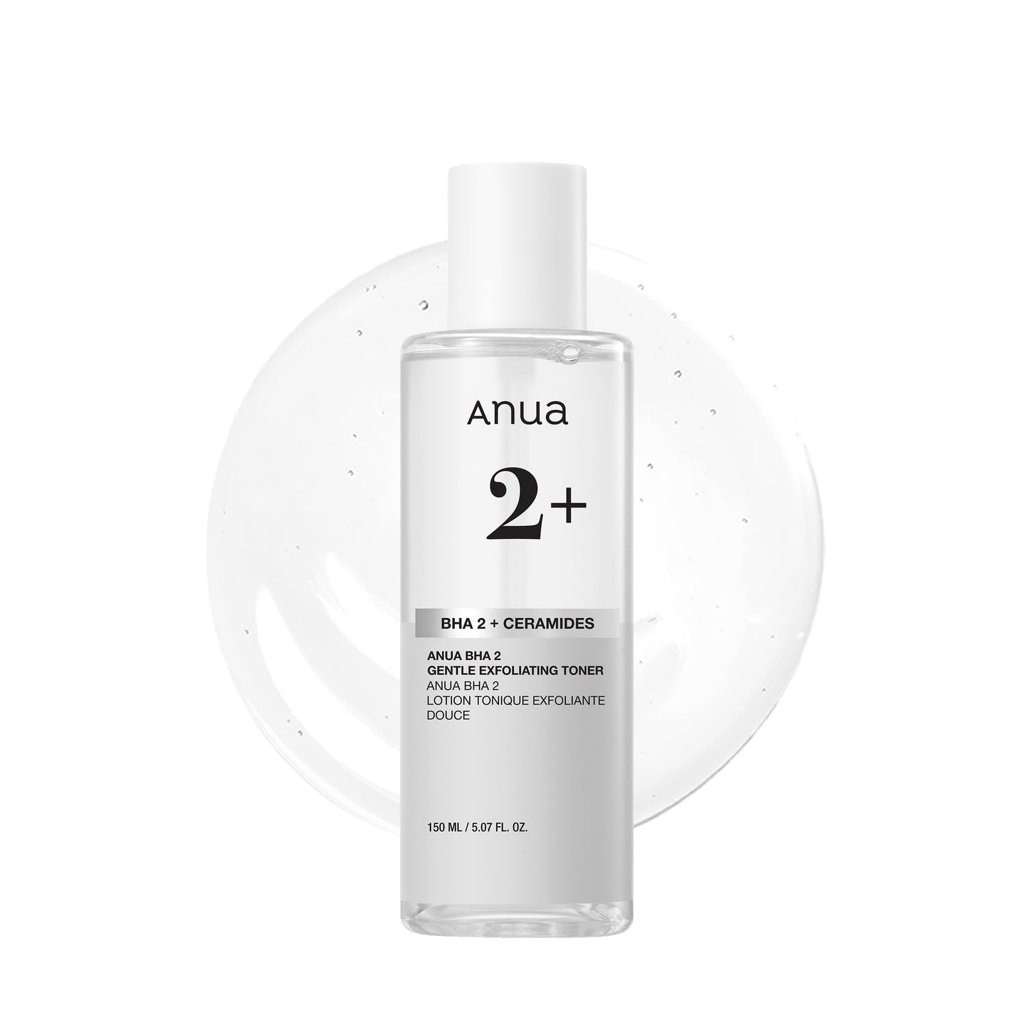 Anua BHA 2 Gentle Exfoliating Toner with Salicylic Acid, Daily Facial Toner for Pore Care and Smooth Skin, Lightweight Texture with BHA & 6 Ceramides, for Sensitive Skin, Korean Skincare, 5.07 fl.oz
