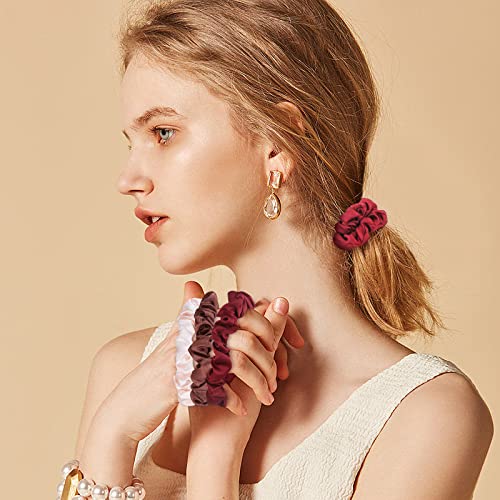 30Pcs Small Silk Satin Hair Scrunchies, Hair Ties for Women Girls Hair Accessories Gift (Multicolor A)