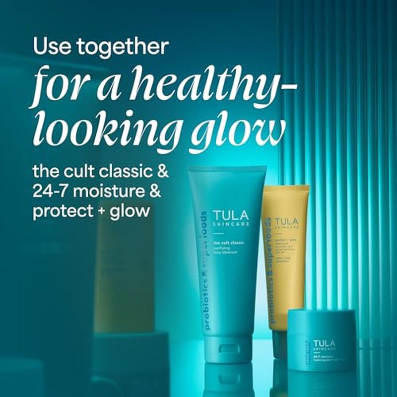 TULA Skin Care Pink 'Spresso Energizing Eye Balm & Protect + Glow Sunscreen Set | 2-Piece, 0.35 oz & 3.7 oz