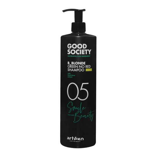 Artègo Good Society B_Blonde Green No Red Shampoo – Tone Neutralizing Shampoo for Blonde, Brunette, Bleached & White Hair (33.8 oz)