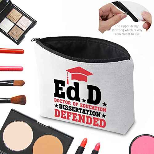 CMNIM EdD Gift Doctor Of Education Dissertation Defended Makeup Bag for Doctorate Graduation Gift for Her