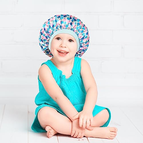 3 Pcs Bonnet for Kids, Kids Bonnets for Girls, Satin Silk Hair Bonnet for Sleeping, Soft Wide Band Sleep Cap for Curly Hair Braids for Teens Child Toddler