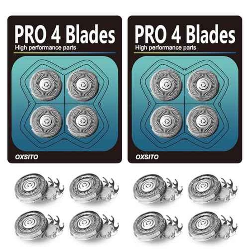 8Pack Pro 4 Head Replacement Blades for Pitbulls Bald Head Razors Gold PRO, Silver PRO, Platinum PRO¡¦ Series, Precision Replacement Blades for Head, Face, and Body Grooming.