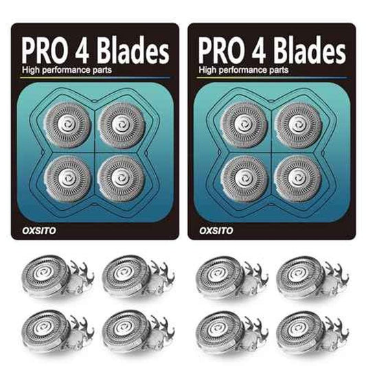 8Pack Pro 4 Head Replacement Blades for Pitbulls Bald Head Razors Gold PRO, Silver PRO, Platinum PRO¡¦ Series, Precision Replacement Blades for Head, Face, and Body Grooming.