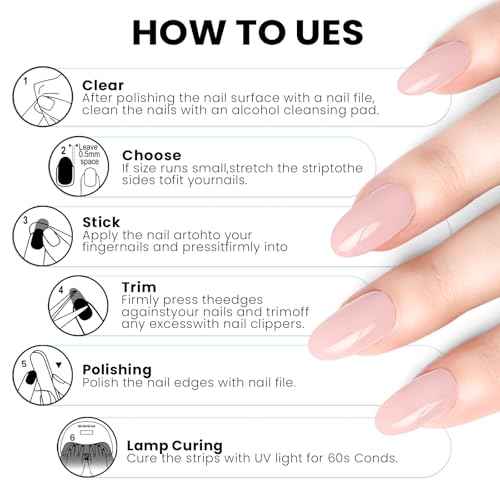 Semi Cured Gel Nail Strips | Gel Nail Stickers with UV Light Required | Salon Quality, Easy Application and Removal£¨Pink Ombre£©