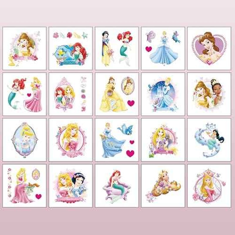 40Sheets Princess Temporary Tattoos for Kids,Cartoon Princess Temporary Tattoos Gift For Fan Birthday Party Decorations for Girl Boys Home Activity Class Prizes Carnival Christmas Rewards