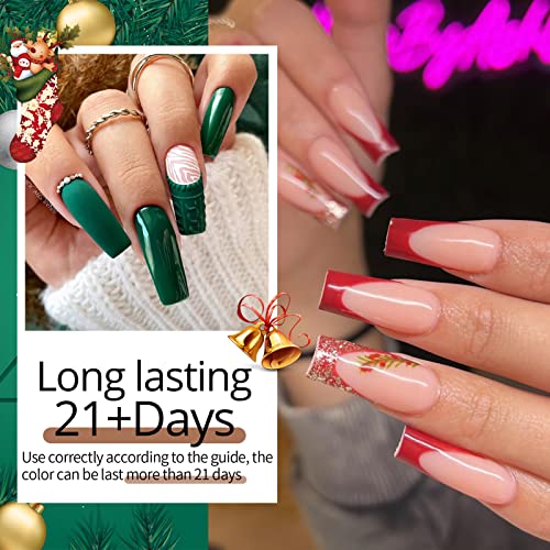 UR SUGAR Gel Nail Polish Set, 12 Colors Red Green Glitter Burnt Orange Yellow Burgundy Color All Season Soak Off Gel Polish Collection Home Nail Salon Gift Box for Women