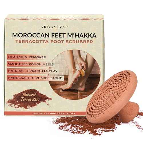 Natural Terracotta Pumice Stone for Feet ? Handcrafted Foot Scrubber & Callus Remover with Gentle Exfoliation and Ergonomic Design for Smooth, Soft & Refreshed Feet ? for a Spa-Like Pedicure