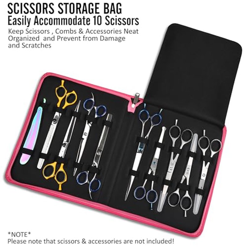 Case Holds 10 Grooming or Beauty Shears (PINK)