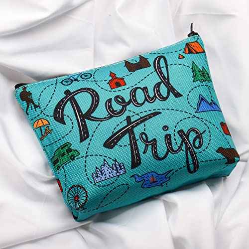 Travel Lover Gift Road Trip Camping Gift Travelling Hiking Lover Zipper Pouch Makeup Bag (Road Trip)