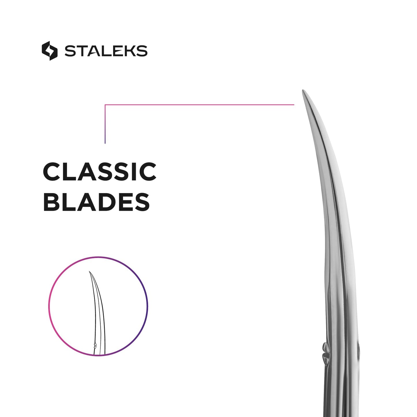 Staleks Exclusive 22 Type 1 Cuticle Scissors (Magnolia) – Straight Handles and Classic Curved Blades