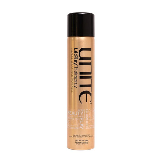 UNITE Hair - Lé:Play Hairspray – Flexible Light to Medium Hold Styling Spray – Brushable, Non-Flaking with Natural Satin Finish – Thermal Protection – 10 Oz