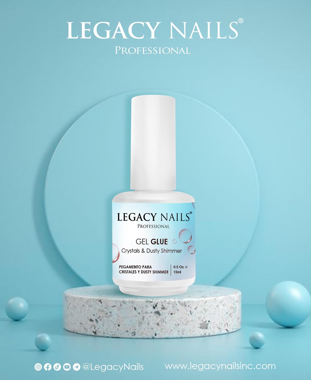 Legacy Nails Professional - Gel Glue & Foil Transfer Gel & Blossom Art Gel - The 3 Star Products for Your Designs.